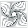 A spiral design with an empty square in the center.