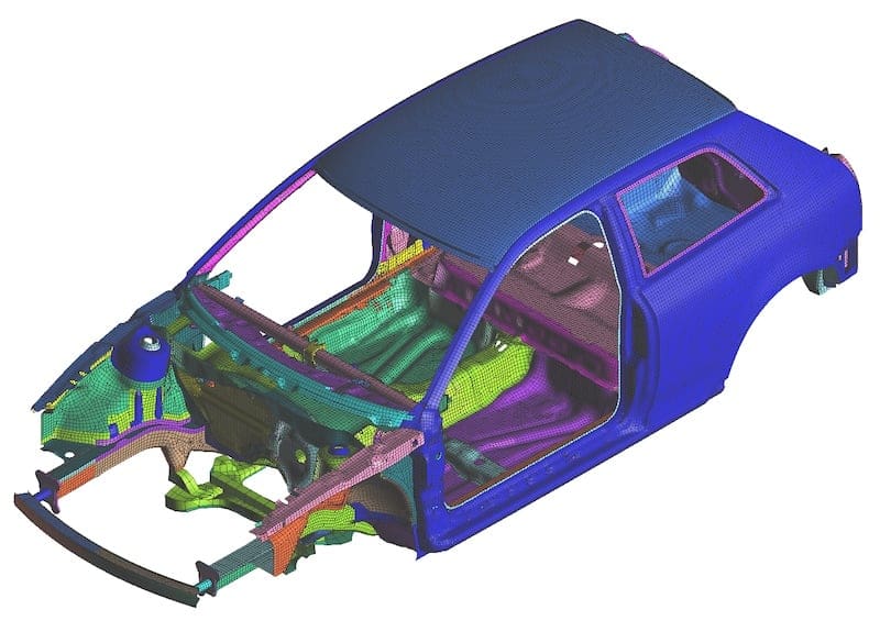 A 3 d image of the interior structure of an automobile.